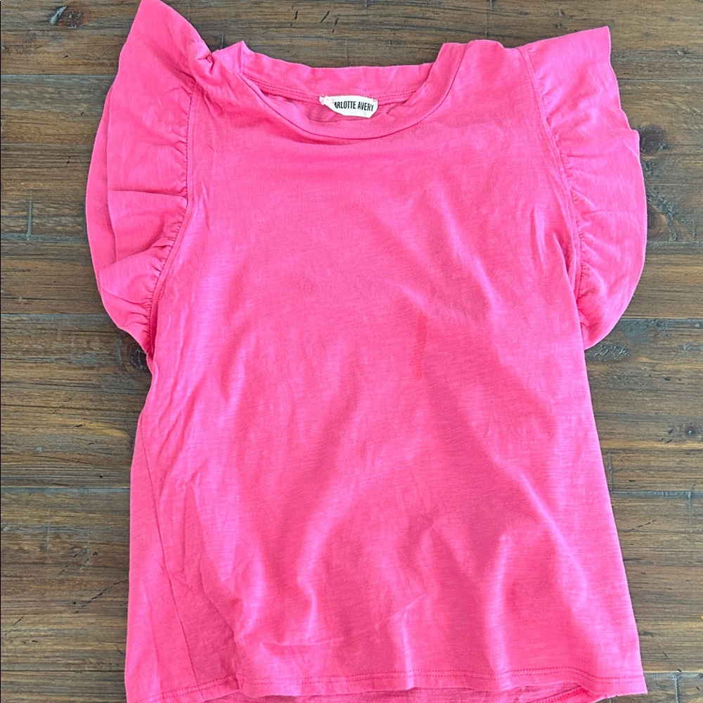 Vibrant Pink Ruffle Sleeve Tank Top